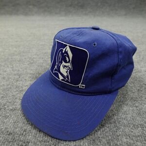Vintage Duke Blue Devils Hat Cap Snap Back Mens Blue NCAA Basketball College 90s